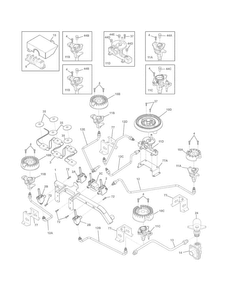 Burner Diagram and Parts List for EW36GC55PB0  Electrolux Cooktop