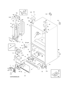 Cabinet Diagram and Parts List for FGUN2642LE6  Frigidaire Refrigerator