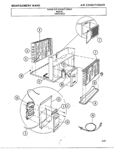 Air Conditioner Page 3 Diagram and Parts List for 5187A  Frigidaire Air Conditioner