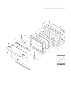 Door Diagram and Parts List for EW30ES65GBG  Electrolux Range
