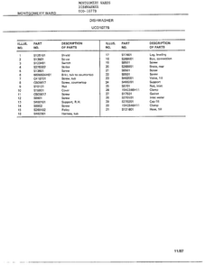 Dishwasher Page 7 Diagram and Parts List for 1077B  Frigidaire Dishwasher