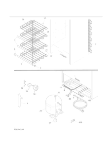 System Diagram and Parts List for 25321242410  Kenmore Freezer