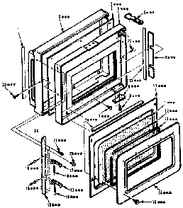 Door Parts Diagram and Parts List for 5648778621  Kenmore Microwave