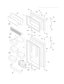 Doors Diagram and Parts List for LGUI2149LP2  Frigidaire Refrigerator