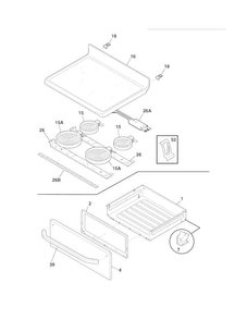 Top/drawer Diagram and Parts List for FFEF3017LSJ  Frigidaire Range