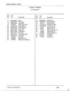 Upright Freezer Page 4 Diagram and Parts List for 43359B  Frigidaire Freezer