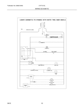 10 - WIRING SCHEMATIC Diagram and Parts List for LFHT1513LB9  Frigidaire Refrigerator