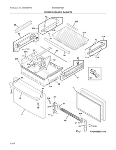 Freezer Door Diagram and Parts List for EW28BS87SS1  Electrolux Refrigerator