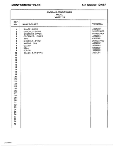Room Air Conditioner Page 6 Diagram and Parts List for 5117A  Frigidaire Air Conditioner