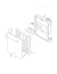Door Diagram and Parts List for EIDW6105GW2B  Electrolux Dishwasher