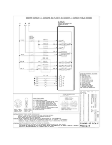 Wiring Diagram Diagram and Parts List for CGEF308TNF2  Frigidaire Range