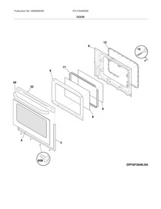 Door Diagram and Parts List for FFLF3049SSB  Frigidaire Range