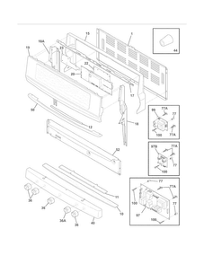 Backguard Diagram and Parts List for CEW30GF6GSK  Electrolux Range