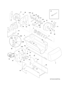 Ice Container Diagram and Parts List for FGHS2355PF5A  Frigidaire Refrigerator