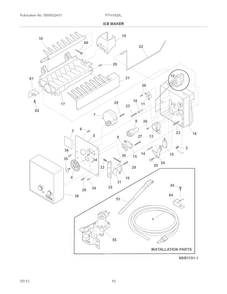 Ice Maker Diagram and Parts List for FFHI1826LB9  Frigidaire Refrigerator