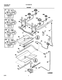 BURNER Diagram and Parts List for PLGF389CCB  Frigidaire Range