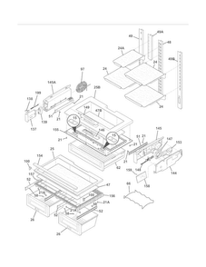 Shelves Diagram and Parts List for E23BC78IPSG  Electrolux Refrigerator