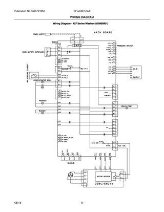 Wiring Diagram Diagram and Parts List for EFLW427UIW0  Frigidaire Washer
