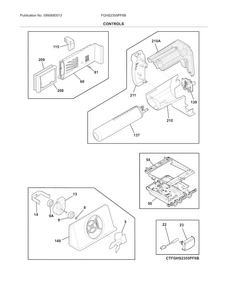 Controls Diagram and Parts List for FGHS2355PF6B  Frigidaire Refrigerator