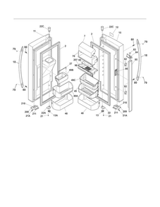 Fresh Food Door Diagram and Parts List for FGHF2369MP2  Frigidaire Refrigerator