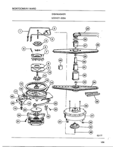 Dishwasher Page 7 Diagram and Parts List for 1071-003A  Frigidaire Dishwasher