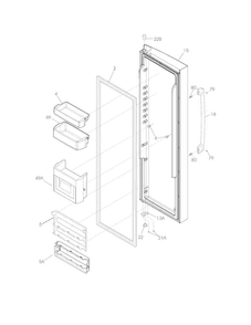 Refrigerator Door Diagram and Parts List for EW23CS85KS2  Electrolux Refrigerator