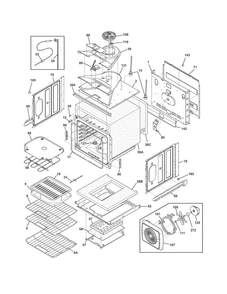 Upper Oven Diagram and Parts List for FGET2765PBB  Frigidaire Wall Oven