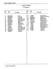 Upright Freezer Page 4 Diagram and Parts List for 43359A  Frigidaire Freezer
