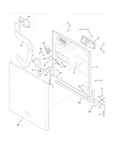 Door Diagram and Parts List for LGBD2432LW0B  Frigidaire Dishwasher