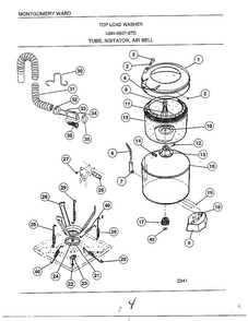 Tubs/agitator/air Bell Diagram and Parts List for 6507-87D  Frigidaire Washer