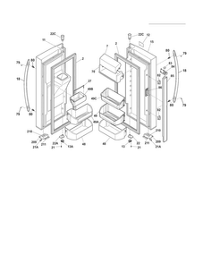 Fresh Food Door Diagram and Parts List for FGHF2344MF4  Frigidaire Refrigerator
