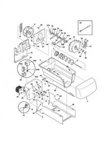 Ice Container Diagram and Parts List for 25354663408  Kenmore Refrigerator