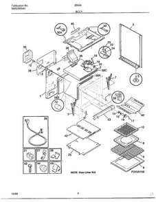 Body Page 3 Diagram and Parts List for 285647D  Frigidaire Range