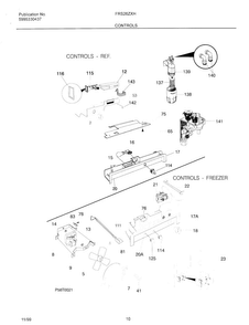 Controls Diagram and Parts List for OEMF3-FRS26ZXHD1  Frigidaire Refrigerator