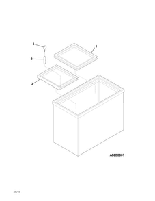 Door Diagram and Parts List for KCNF160QWA  Kelvinator Freezer