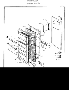 Door Diagram and Parts List for 43157A  Frigidaire Freezer