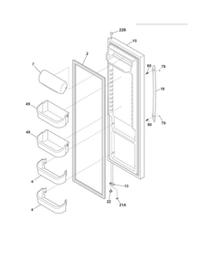 Refrigerator Door Diagram and Parts List for FRS6LF7JS8  Frigidaire Refrigerator