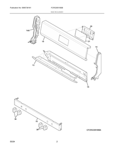 Backguard Diagram and Parts List for FCRG3051BSB  Frigidaire Range