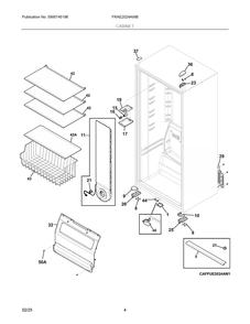 Cabinet Diagram and Parts List for FRAE2024AWB  Frigidaire Refrigerator