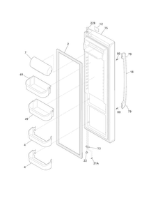 Refrigerator Door Diagram and Parts List for FPHS2386LF7  Frigidaire Refrigerator