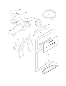 Ice & Water Dispenser Diagram and Parts List for FFHS2622MSR  Frigidaire Refrigerator