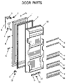 Door Diagram and Parts List for 5648661181  Kenmore Refrigerator