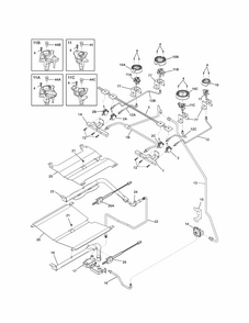 Burner Diagram and Parts List for 79032613310  Kenmore Range
