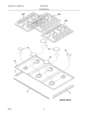 MAINTOP Diagram and Parts List for E48DF76EPS  Electrolux Cooktop