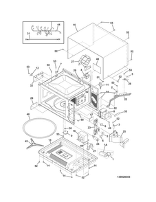 Microwave Diagram and Parts List for FGMC3065PFD  Frigidaire Microwave Oven Combo