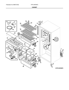 Cabinet Diagram and Parts List for FPFU19F8WF2  Frigidaire Freezer