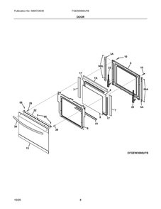 Door Diagram and Parts List for FGEW3069UFB  Frigidaire Range