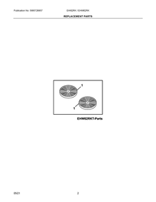 Replacement Parts Diagram and Parts List for EHI62RKT  Frigidaire Range Hood