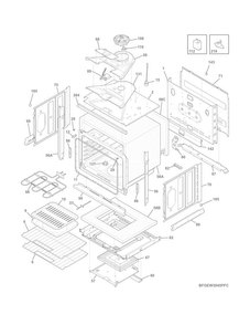 Body Diagram and Parts List for FGEW3045PFC  Frigidaire Wall Oven