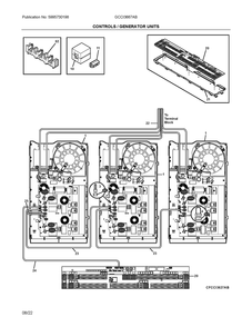 Controls/Generator Units Diagram and Parts List for GCCI3667ABA  Electrolux Cooktop